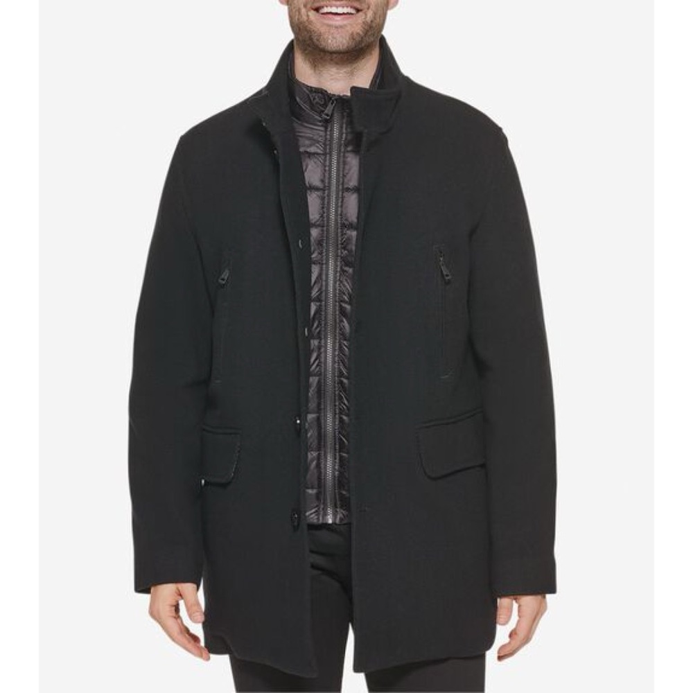 Cole Hann Wool Blend Coat in Black Men's Size L